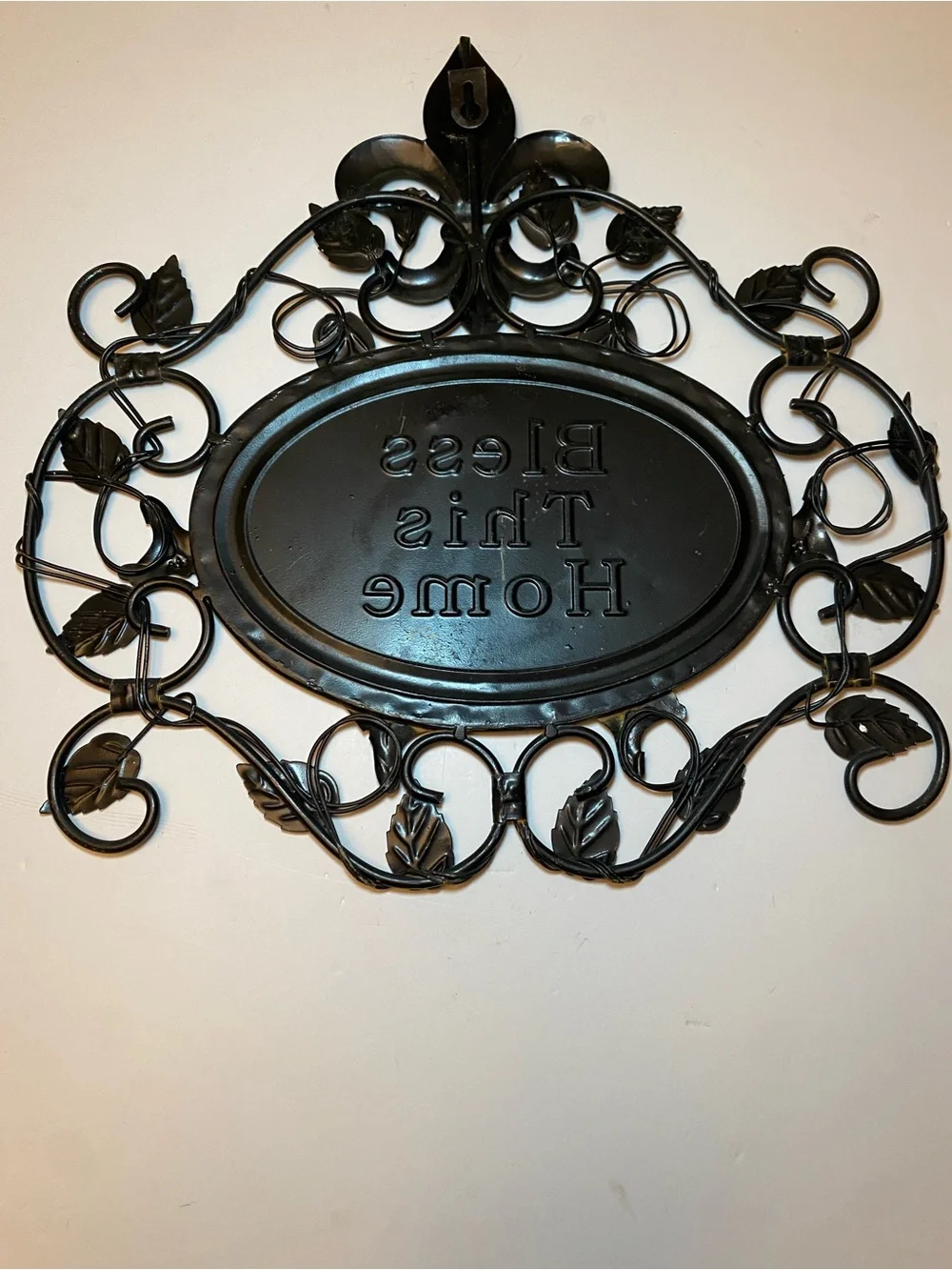 Bless This Home Wall Plaque - Black, gray and brown tent. 14.5x14.5